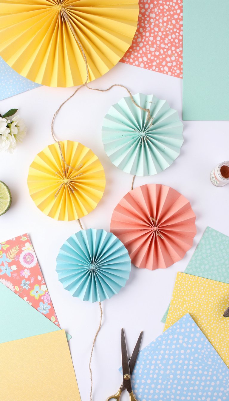 3. Cheerful Paper Fan Garland