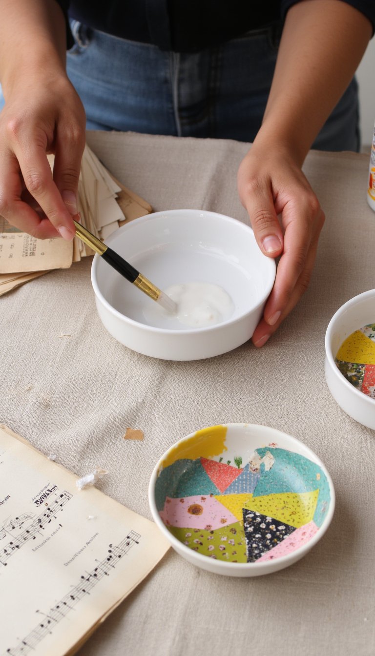 16. Decoupage Trinket Dishes