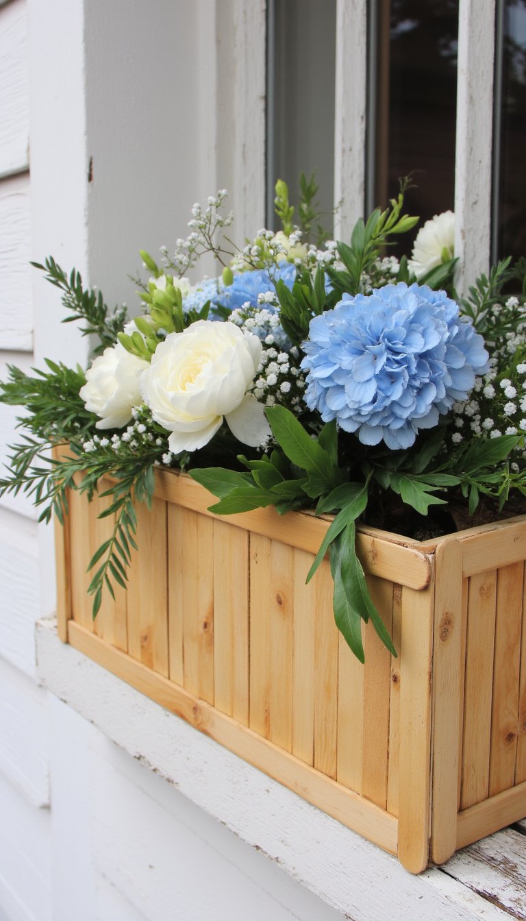 18. A Country-Chic Popsicle Stick Window Box