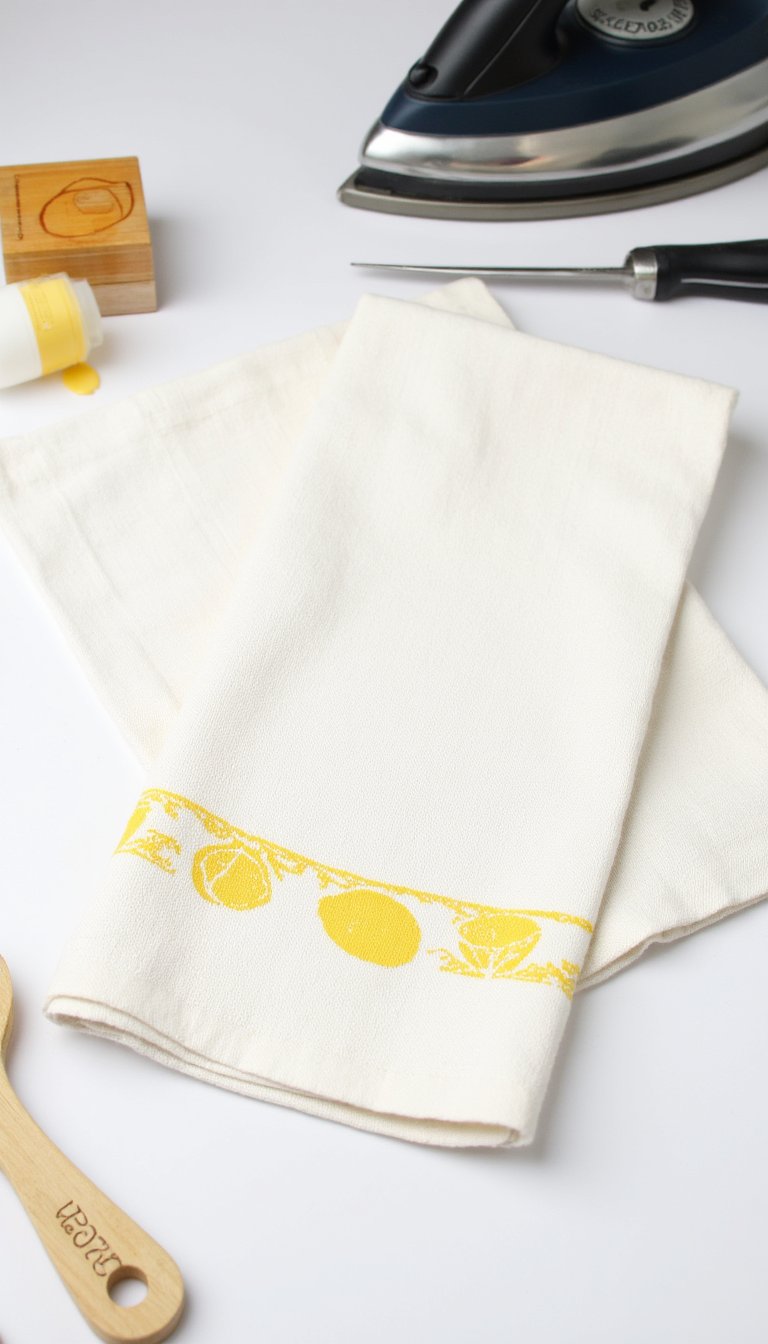 22. Hand-Stamped Tea Towels