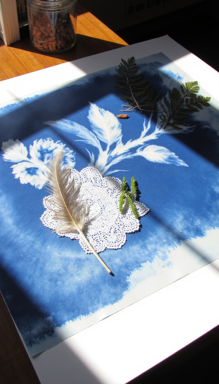 9. Solar Print Cyanotype Art