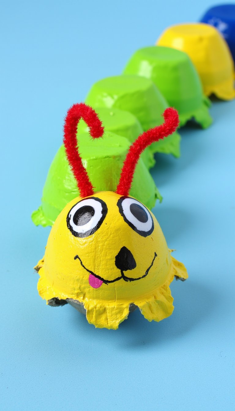 6. Egg Carton Caterpillars