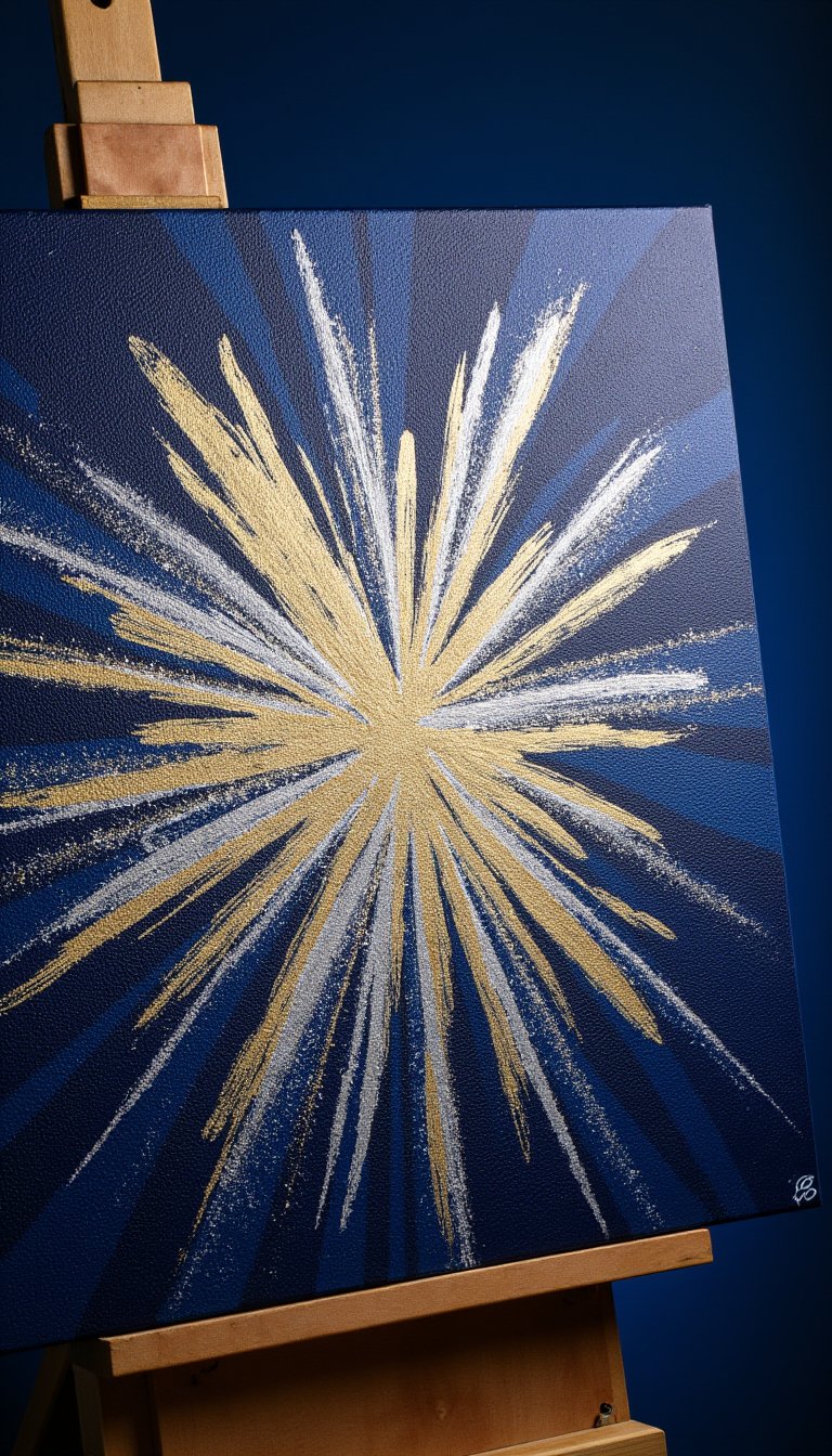 3. DIY Abstract Firework Wall Art