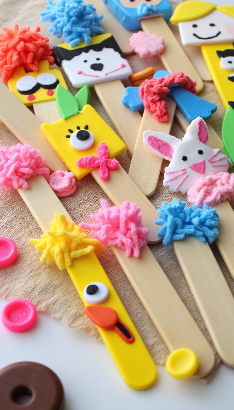 7. Ice Cream Stick Bookmark Buddies
