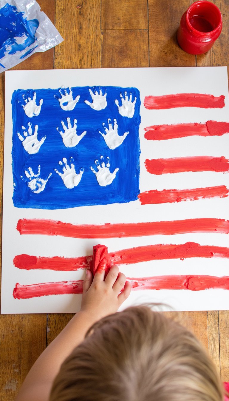 1. The Classic Handprint Flag