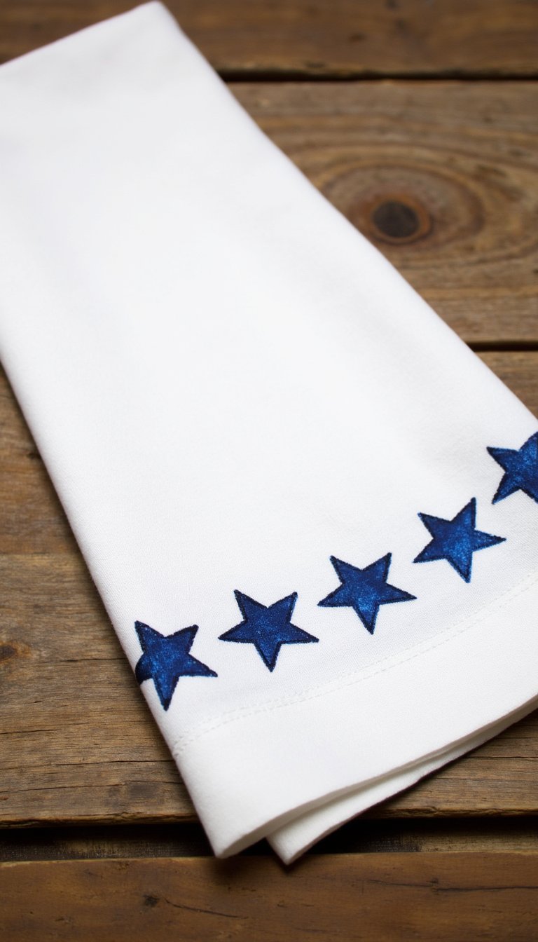 15. Hand-Stamped Napkins for a Personal Touch