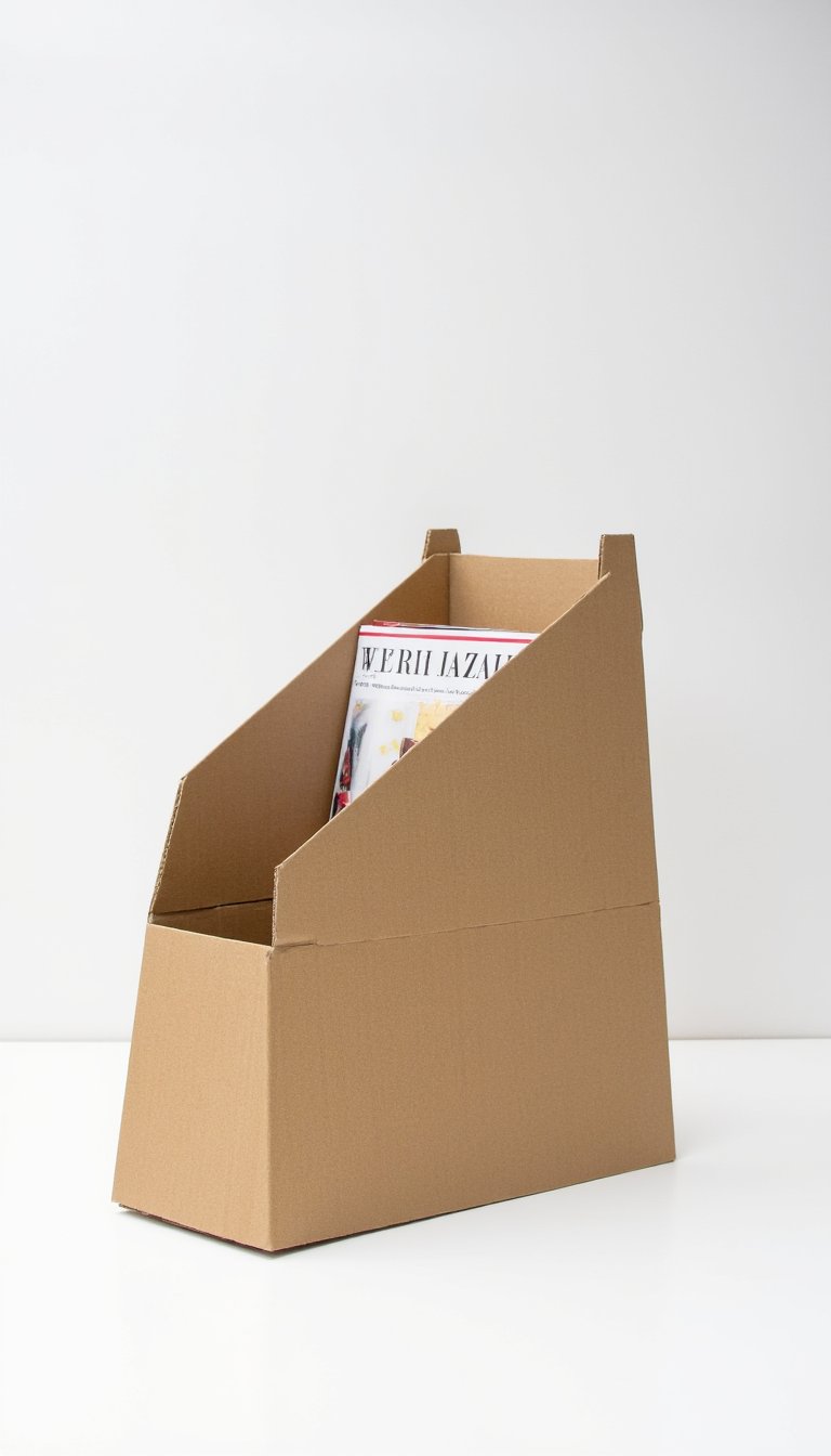 17. A Minimalist Cardboard Magazine Rack