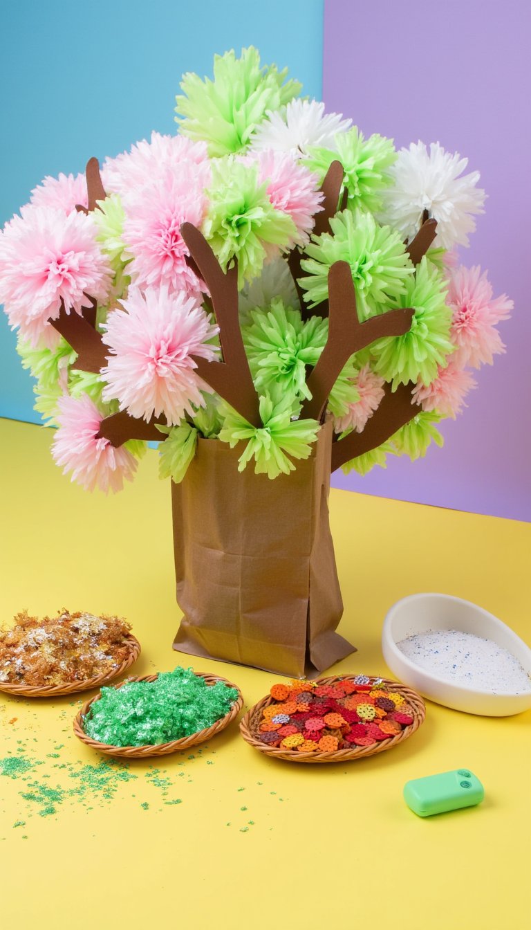 16. Paper Bag Tree Through the Seasons
