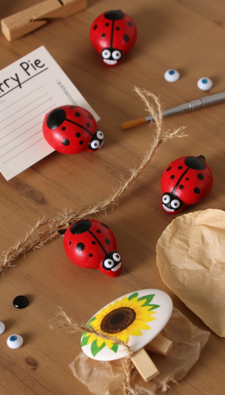 15. Useful Ladybug Clothespin Clips
