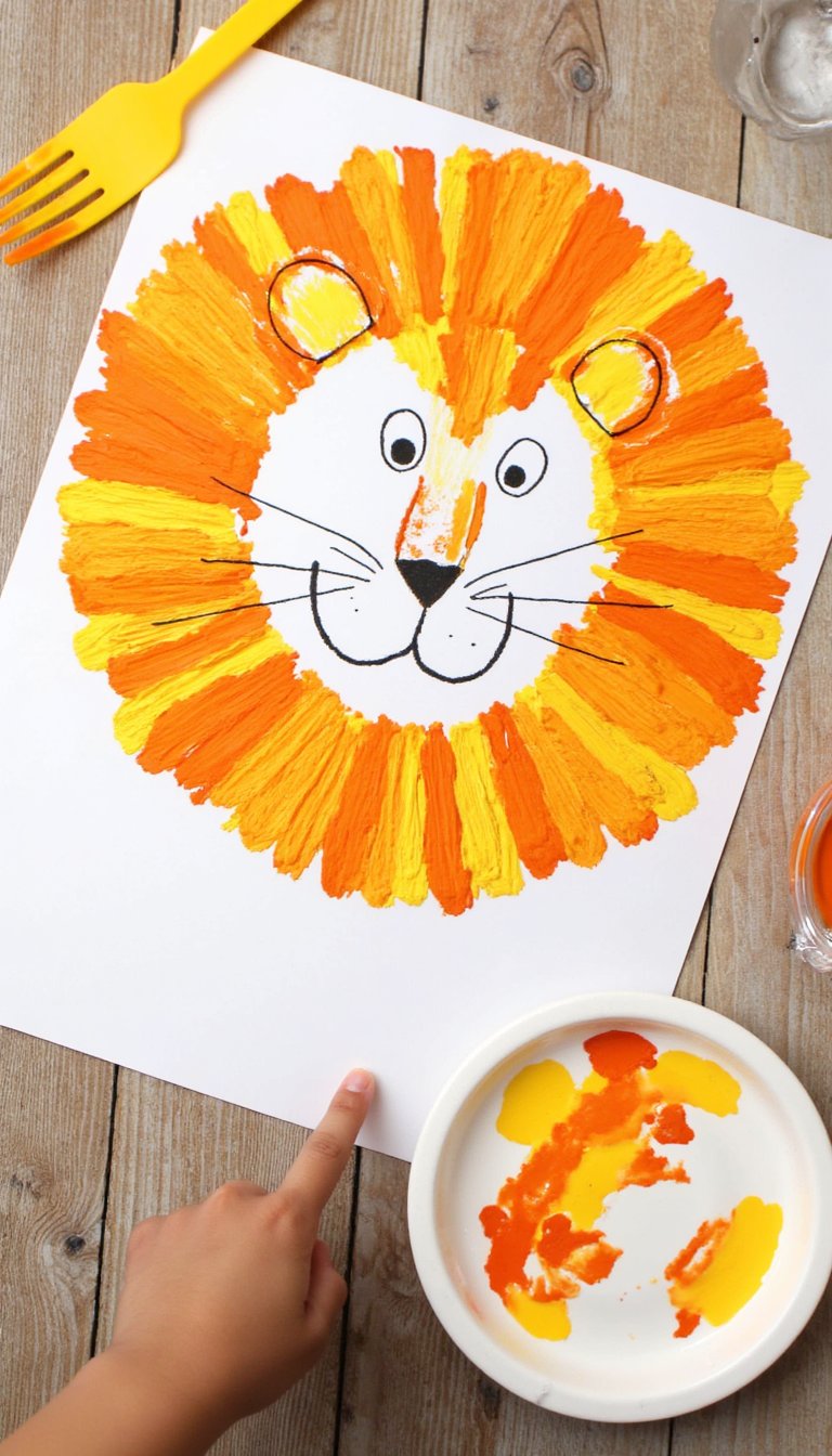 3. Fork-Painted Lions