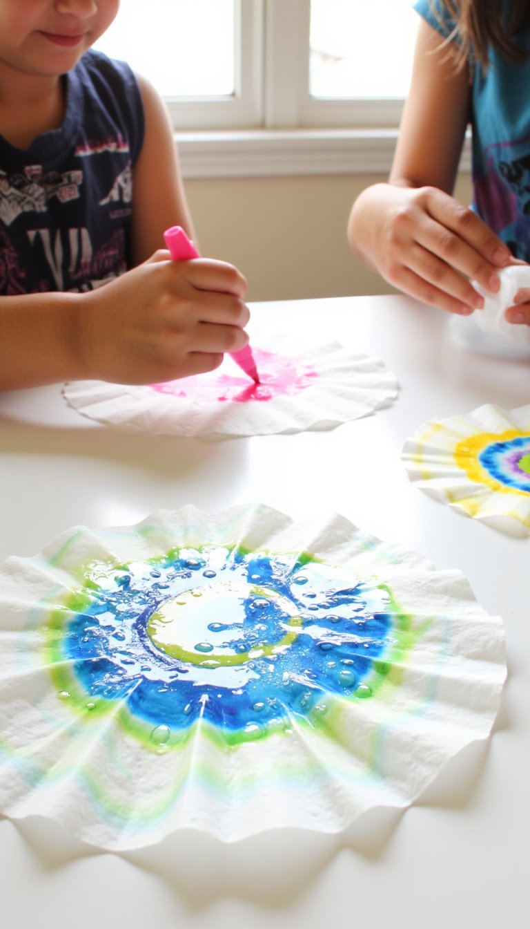 1. Tie-Dye Coffee Filter Sun Catchers