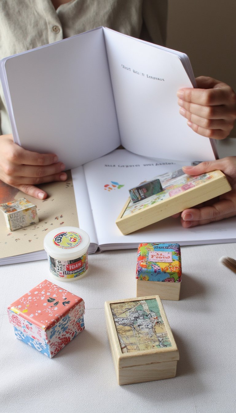18. Mini Decoupage Trinket Boxes