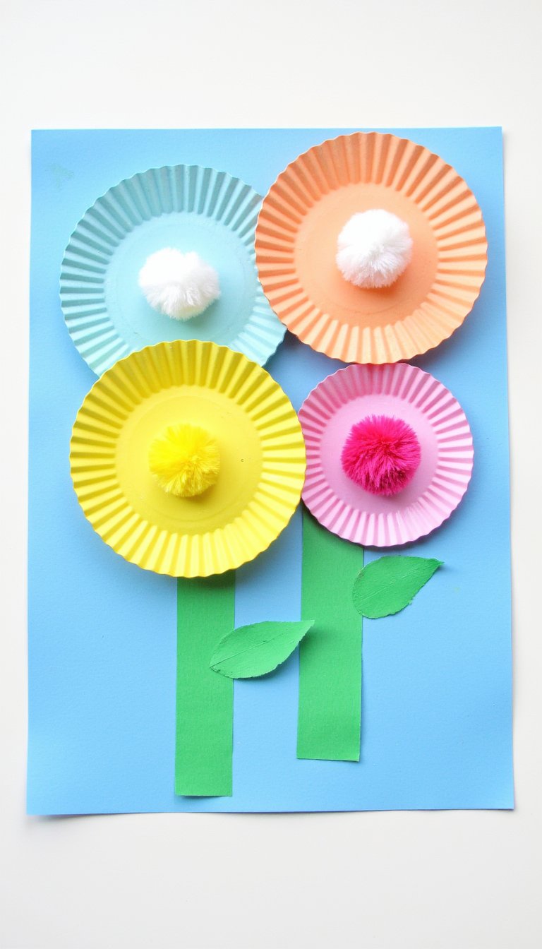 4. Cupcake Liner Fluffy Flowers