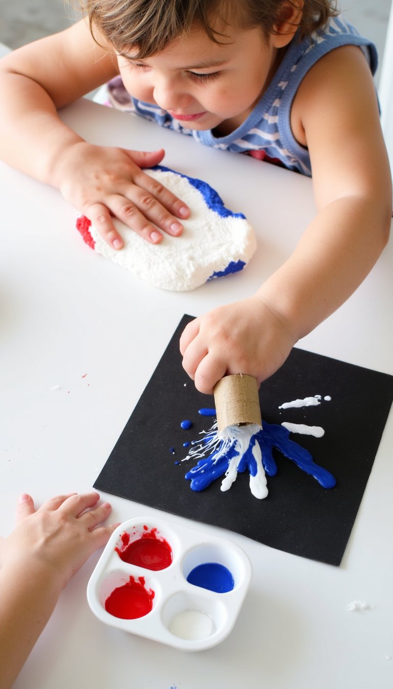 3. Red, White, and Blue Playdough Party