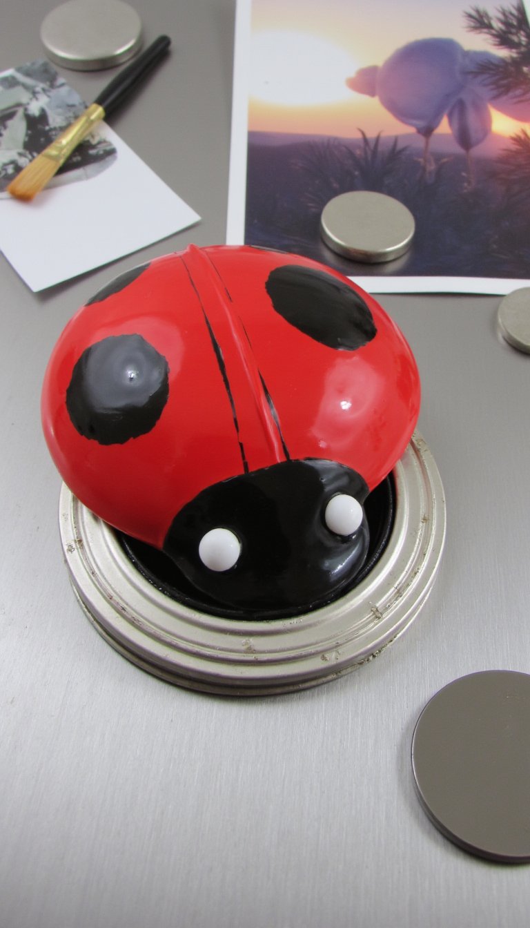 26. Ladybug Mason Jar Lid Magnets