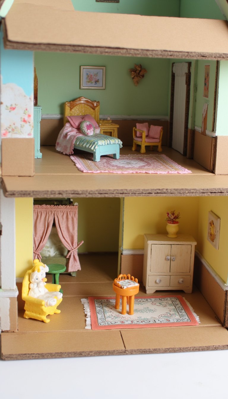 4. Miniature Cardboard Dollhouse