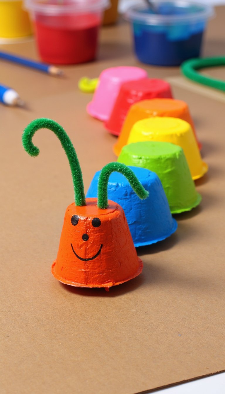 15. Egg Carton Caterpillars