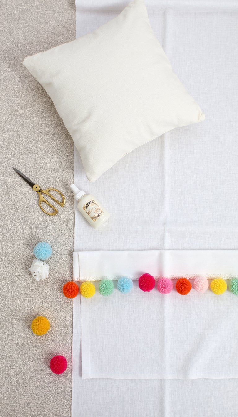 20. Pom-Pom Trimmed Curtains or Pillows