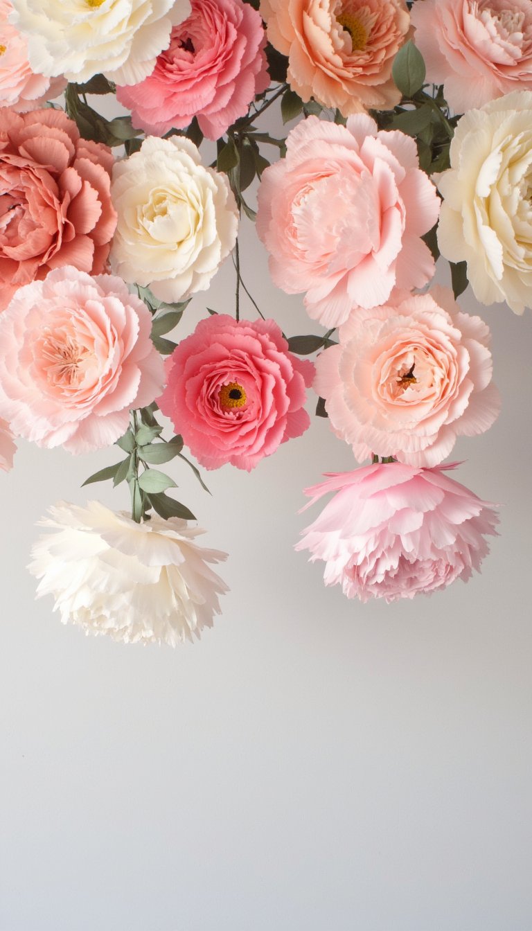 26. Hanging Paper Flower Backdrop