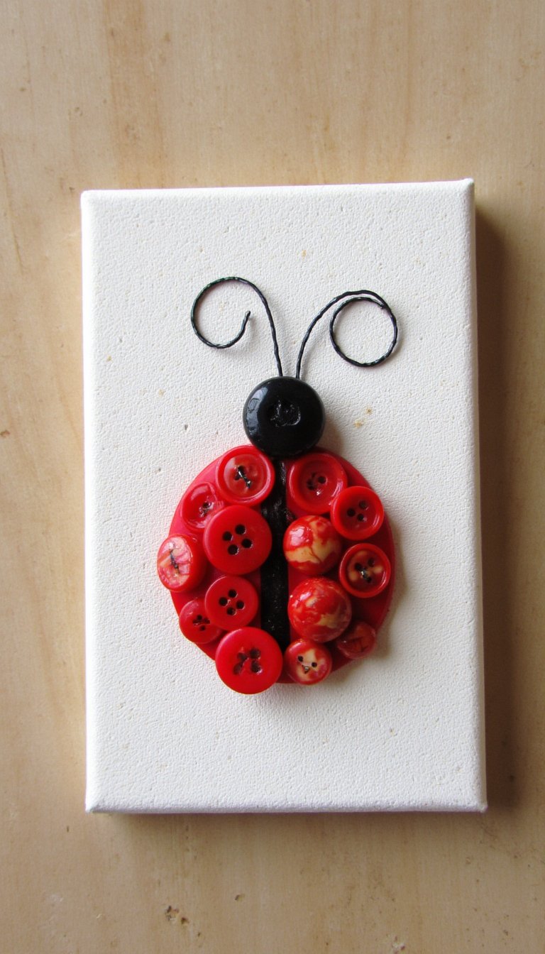 11. Chic Ladybug Button Art