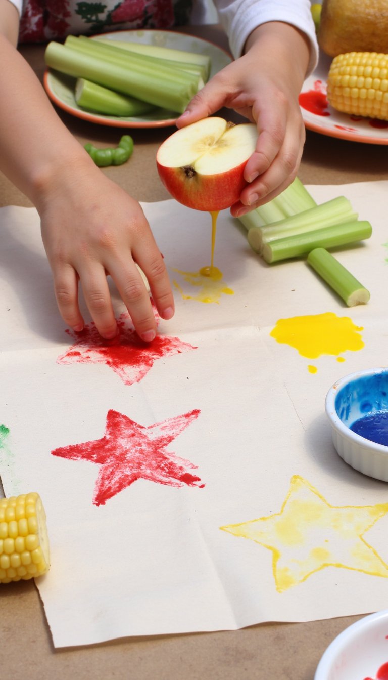 9. Fruit & Veggie Stamp Art