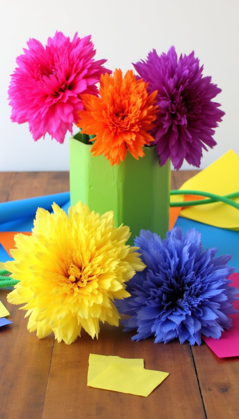 6. Vibrant Tissue Paper Flowers