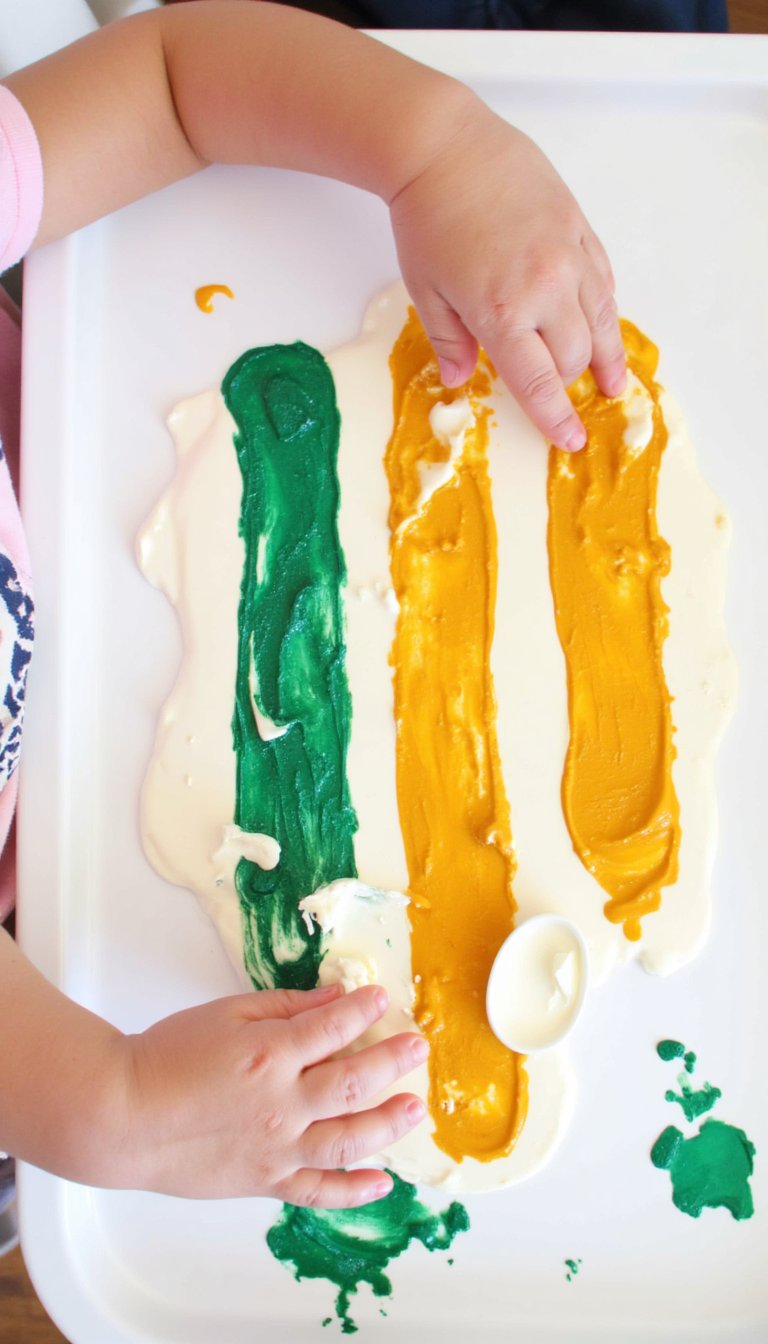 5. Edible "Paint" for Tray Exploration