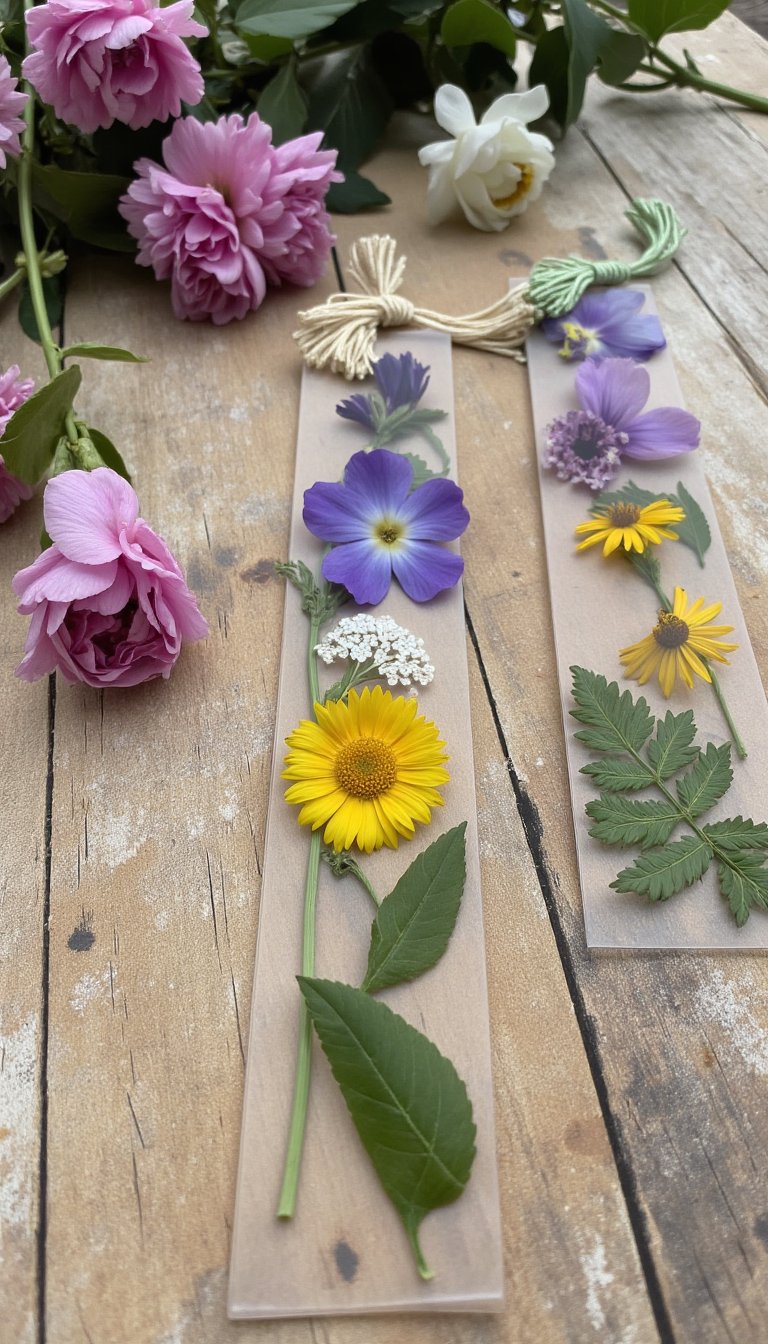 12. Pressed Flower Bookmarks