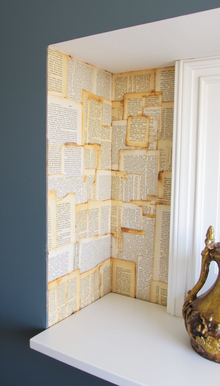 21. Vintage Book Page Wallpaper Accent