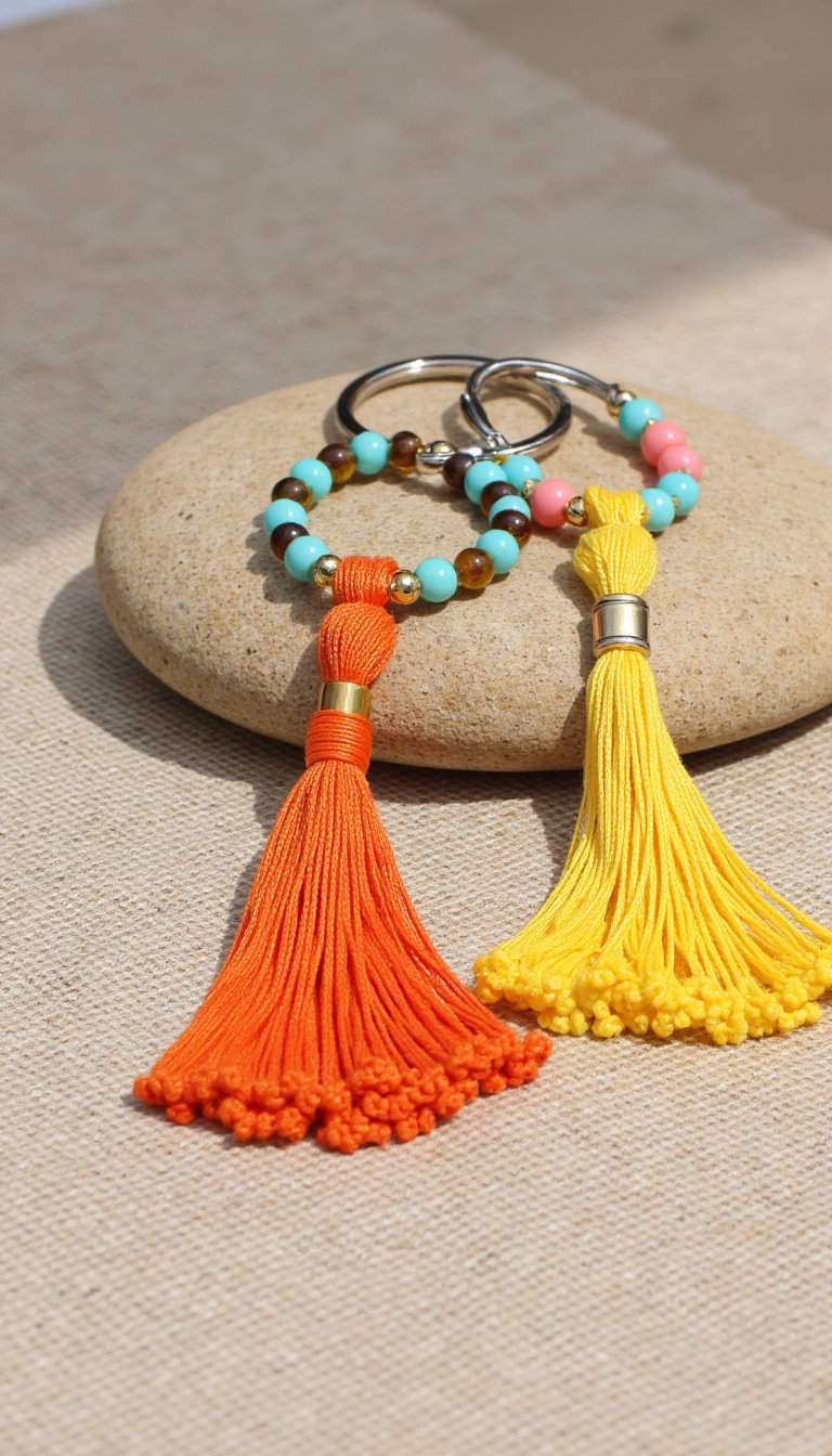 12. Beaded Tassel Keychains or Bag Charms