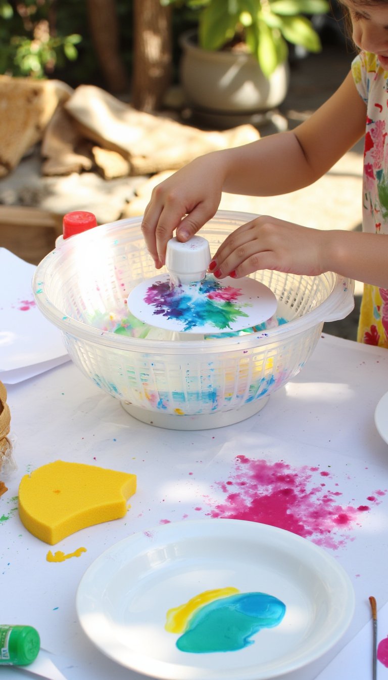11. Salad Spinner Spin Art