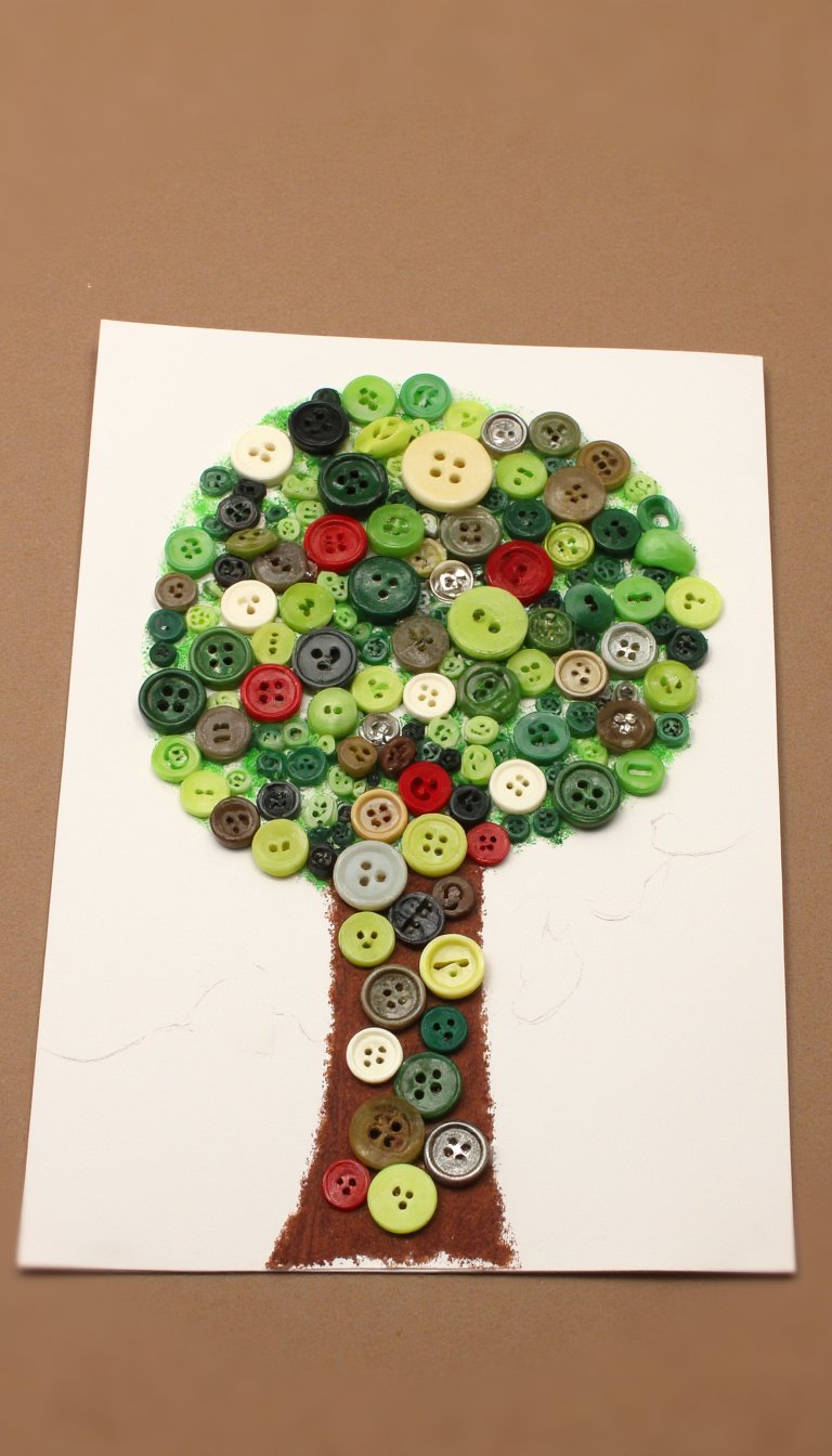 21. Button Art Trees