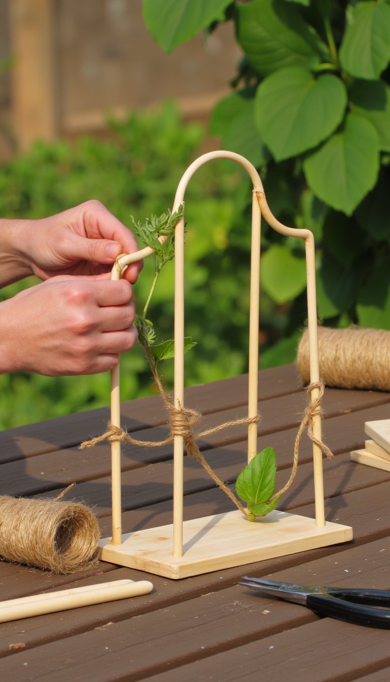 2. Craft a Minimalist Plant Trellis