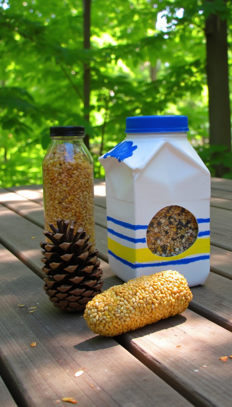 9. Upcycled Bird Feeders