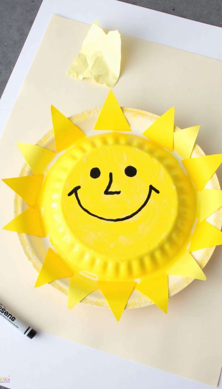 1. Paper Plate Sunshine Smiles