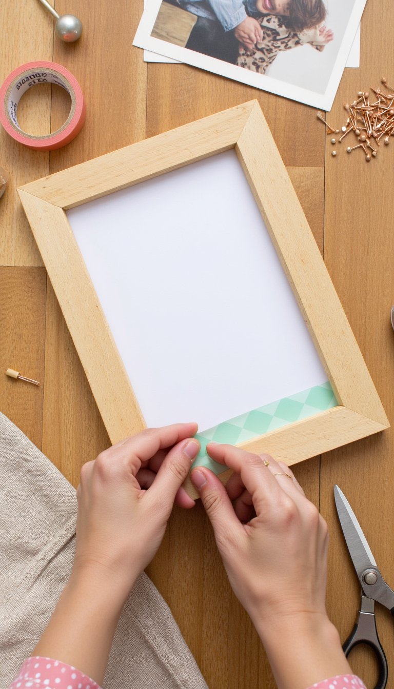 24. Washi Tape Picture Frame Accents