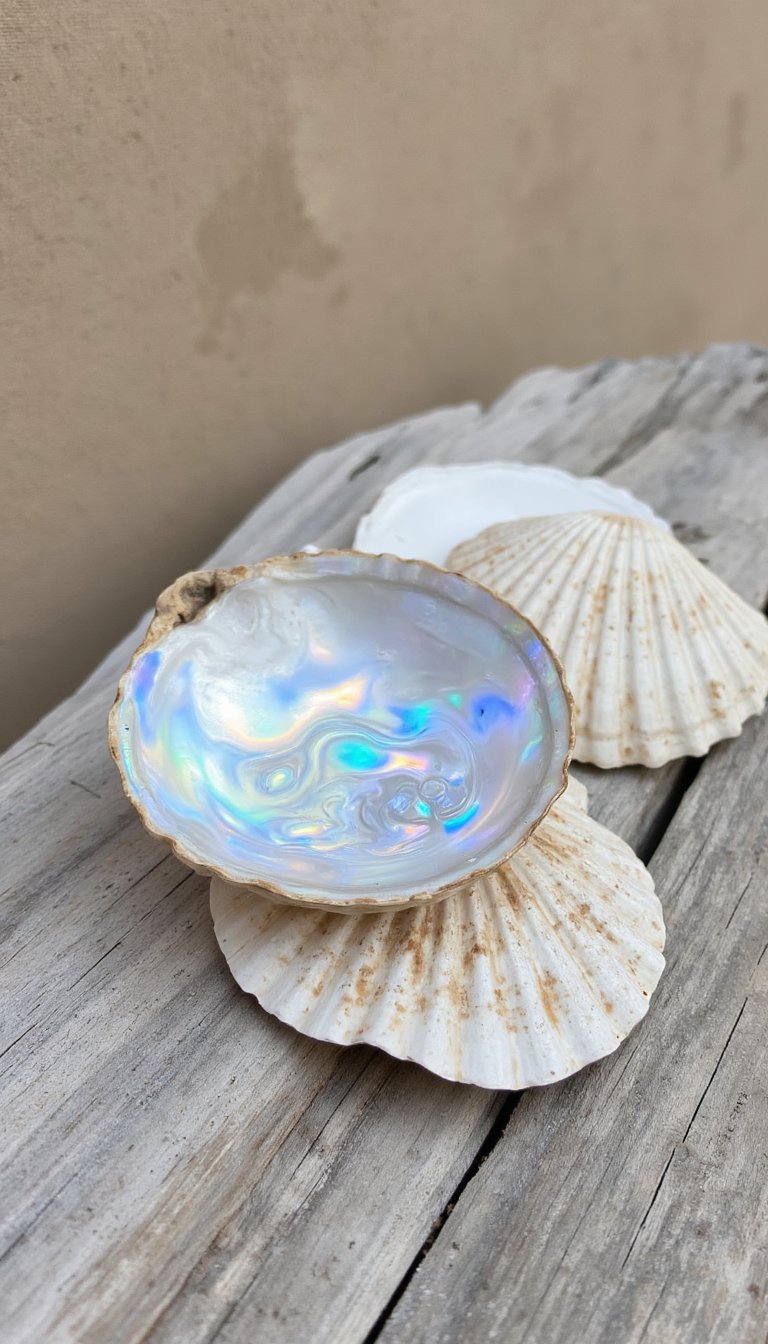 7. Natural Seashell Coasters