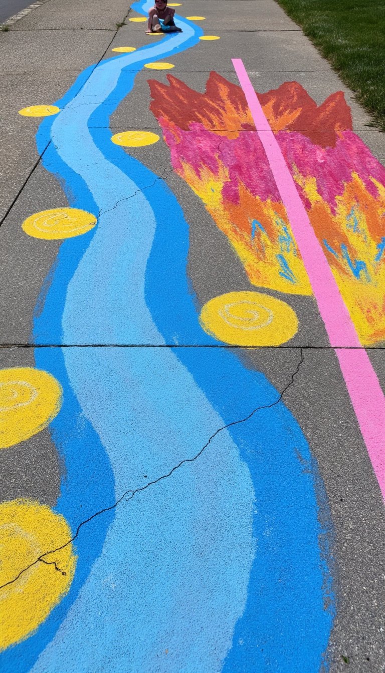 9. Chalk Obstacle Course