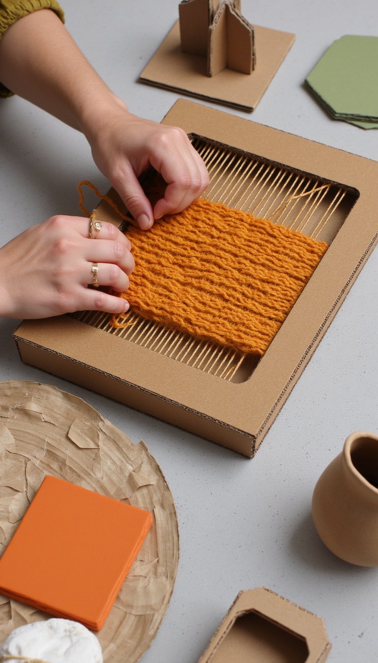 14. Cardboard Weaving Loom