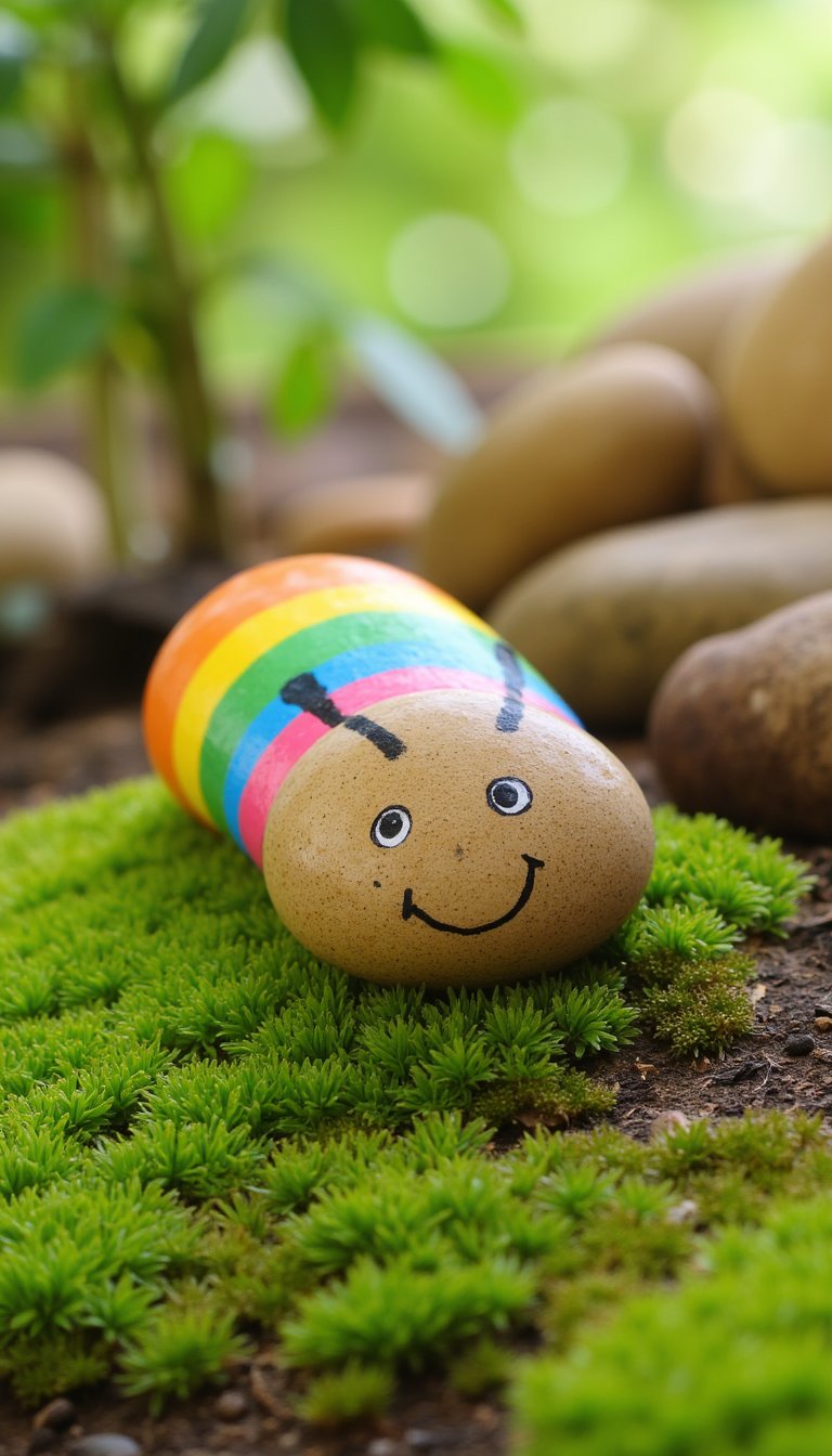 10. Rock Caterpillar Garden