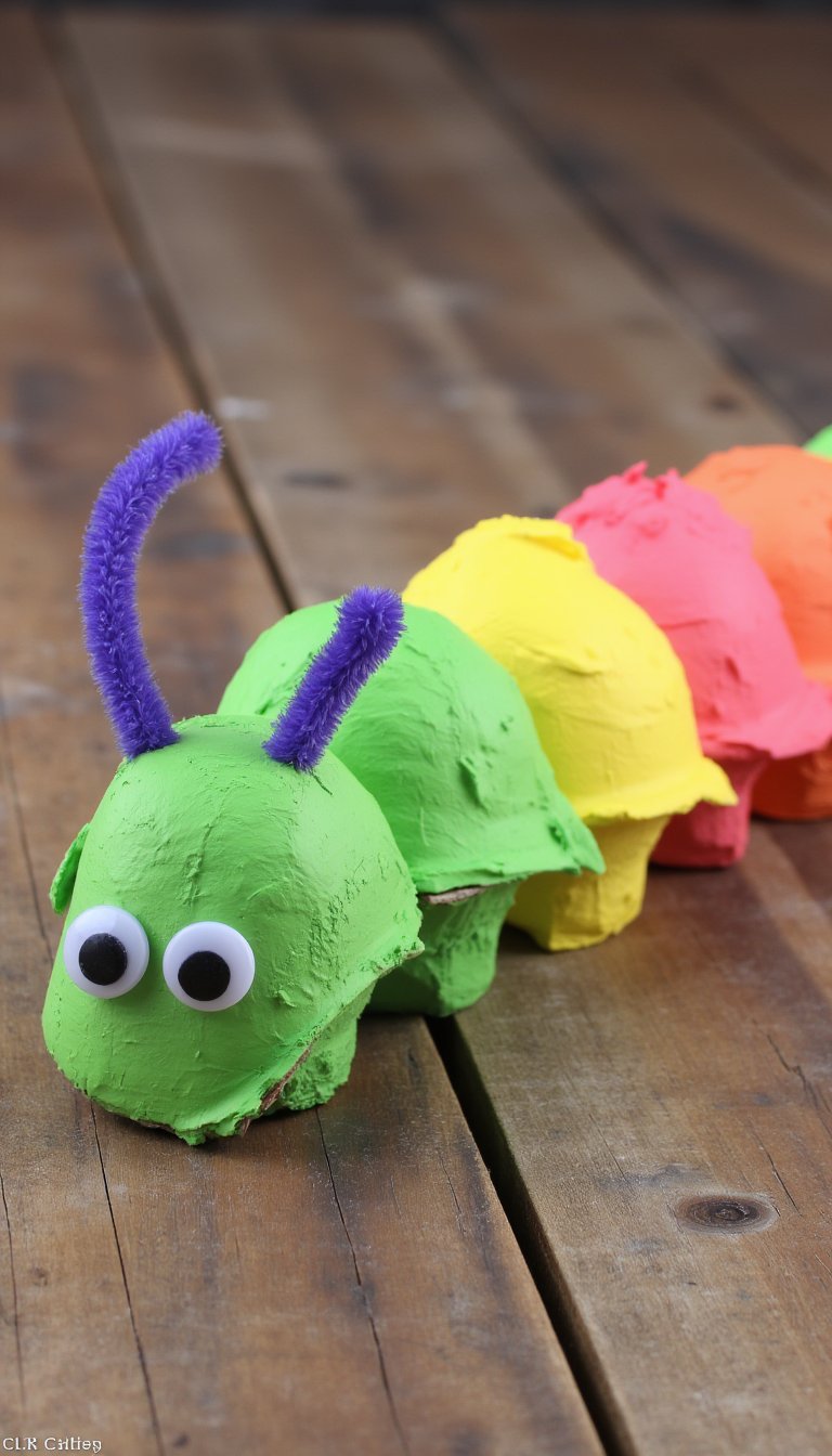 4. Egg Carton Caterpillars