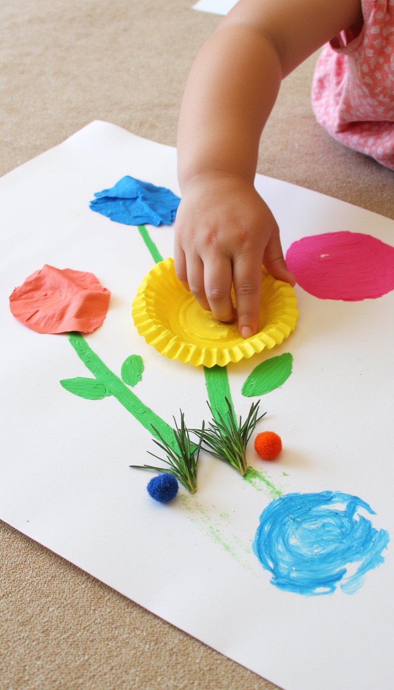 10. Cupcake Liner Flower Garden