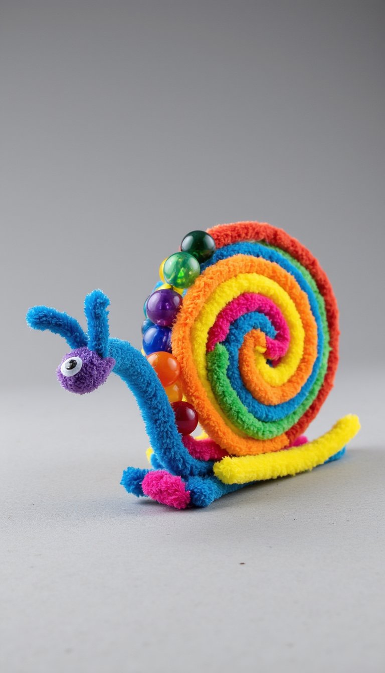7. Bendable Pipe Cleaner Snail