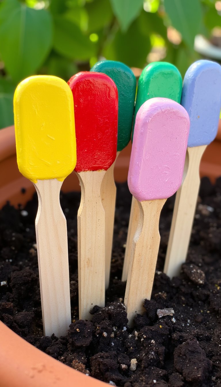 10. Painted Garden Marker Stakes