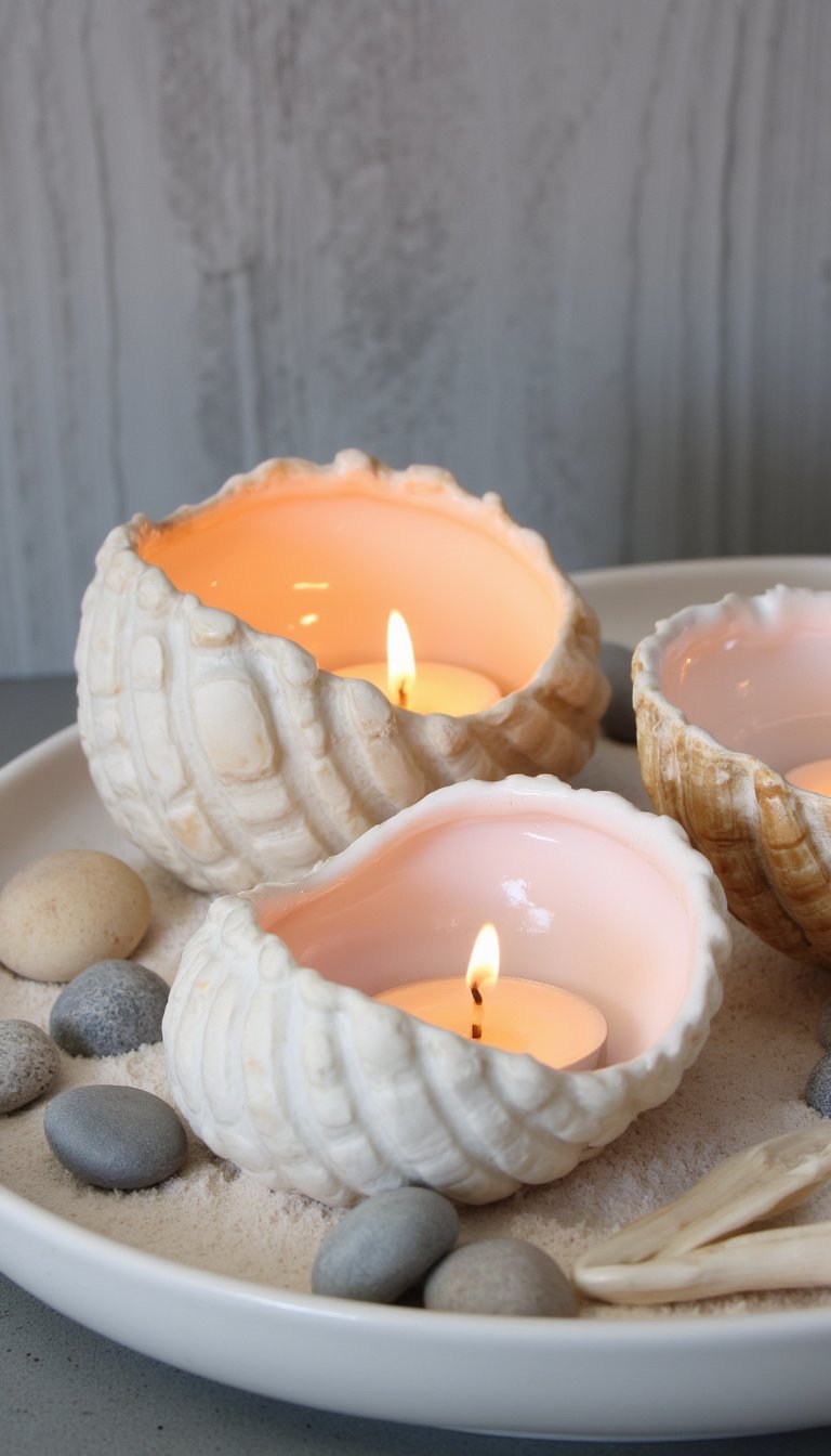 3. Elegant Seashell Candle Holders