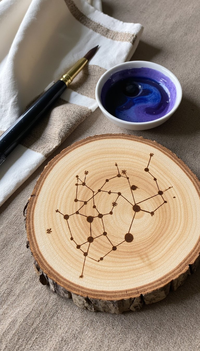 15. Woodburned Constellation Maps