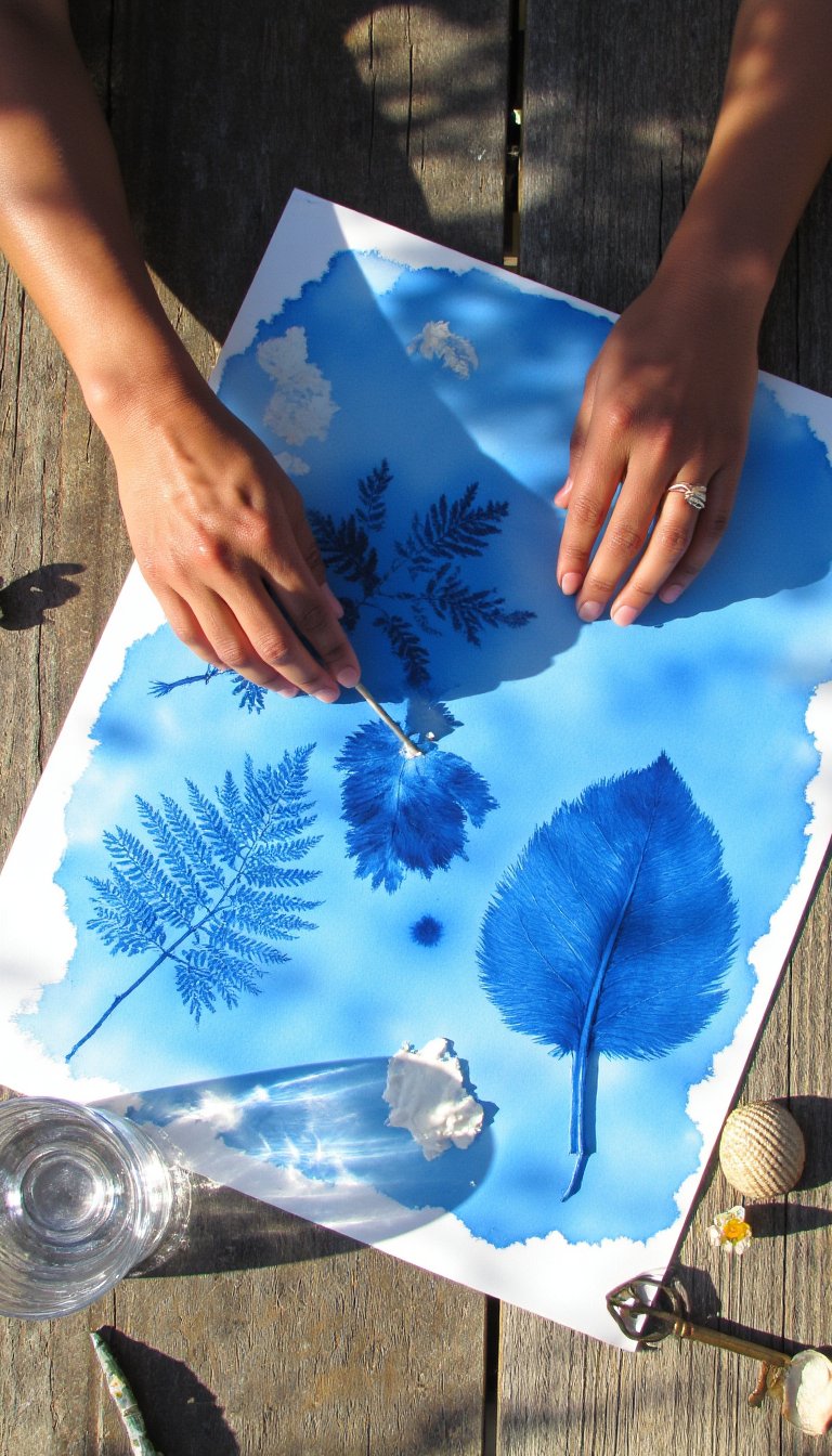 9. Solar Print Art with Found Objects