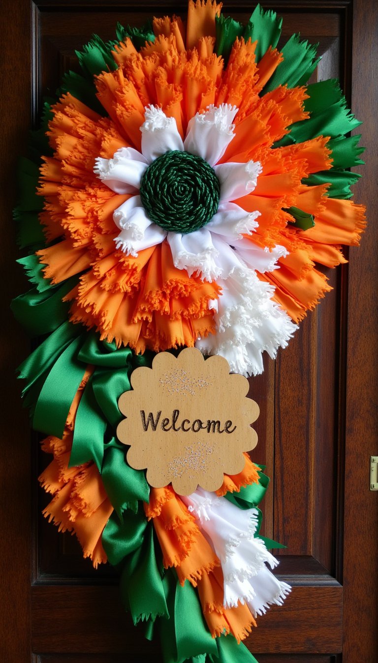 1. The Tri-Color Welcome Door Hanging