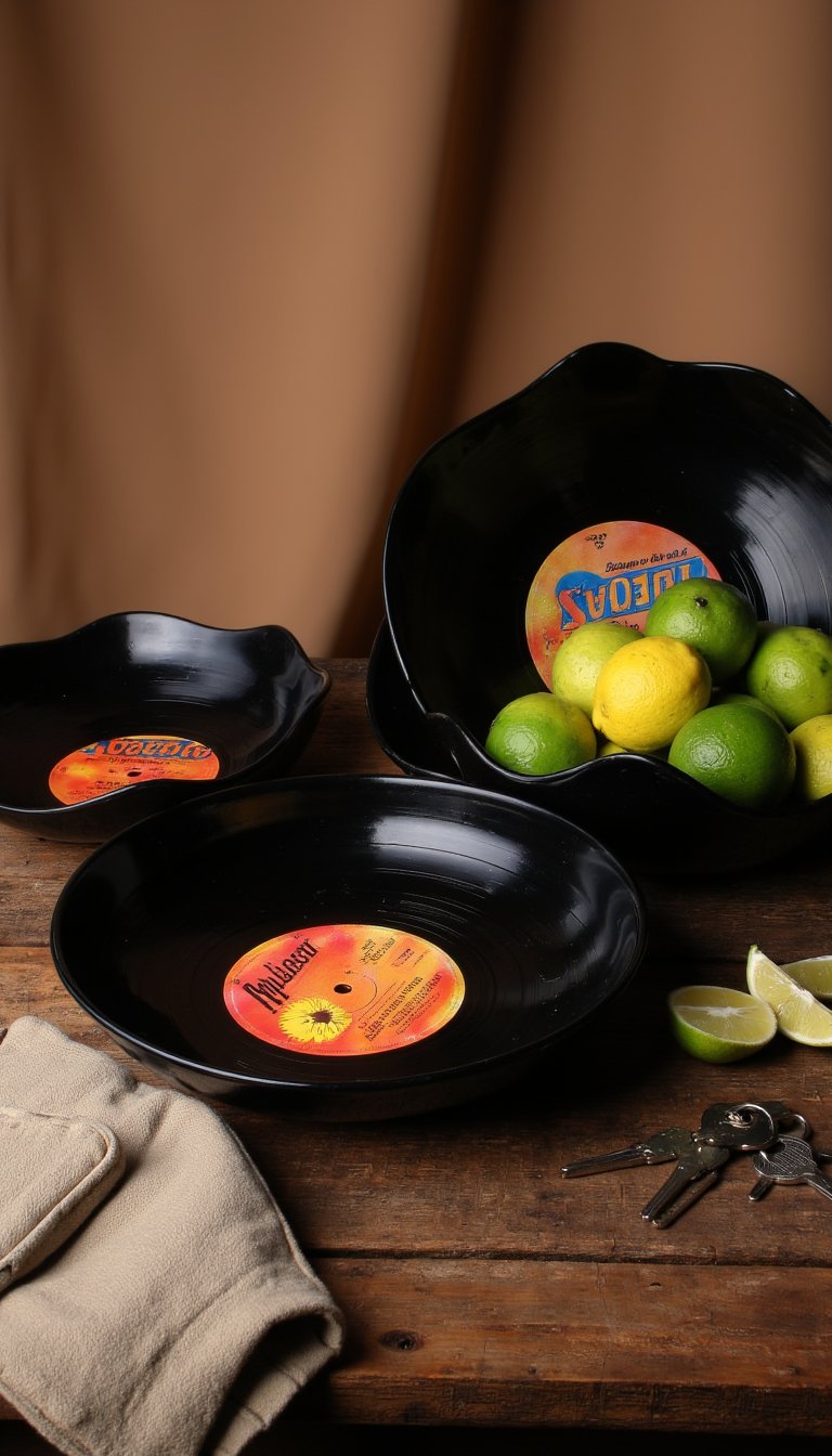 4. Melted Vinyl Record Bowls