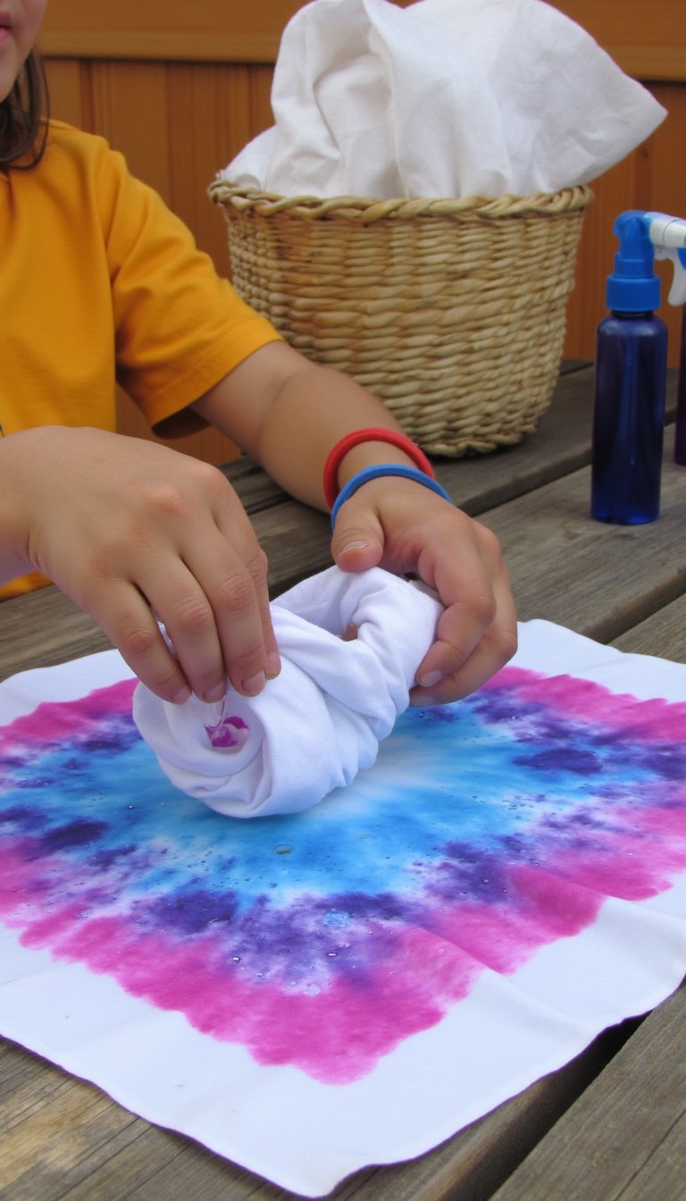 5. Tie-Dye Bandanas (The No-Mess Way)